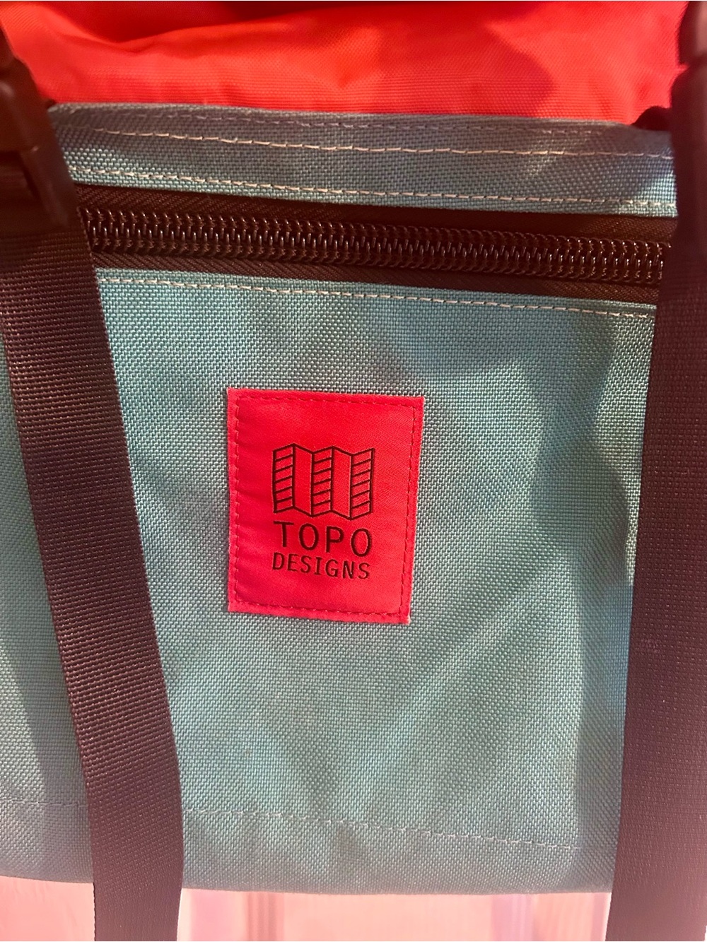 Topo Designs Rover Pack Classic Colorblock Roll-Top BackpackCoral, Teal & Yellow - Picture 8 of 8